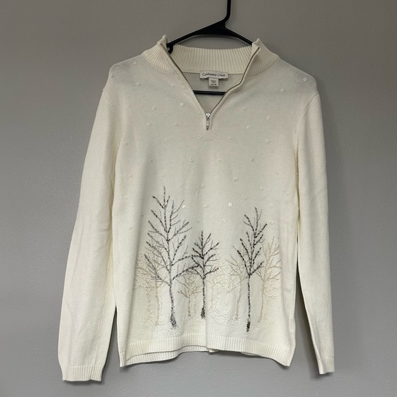 Coldwater Creek Sweaters - Coldwater Creek Vintage Beautiful
Creamy White Beaded Tree
Sweater